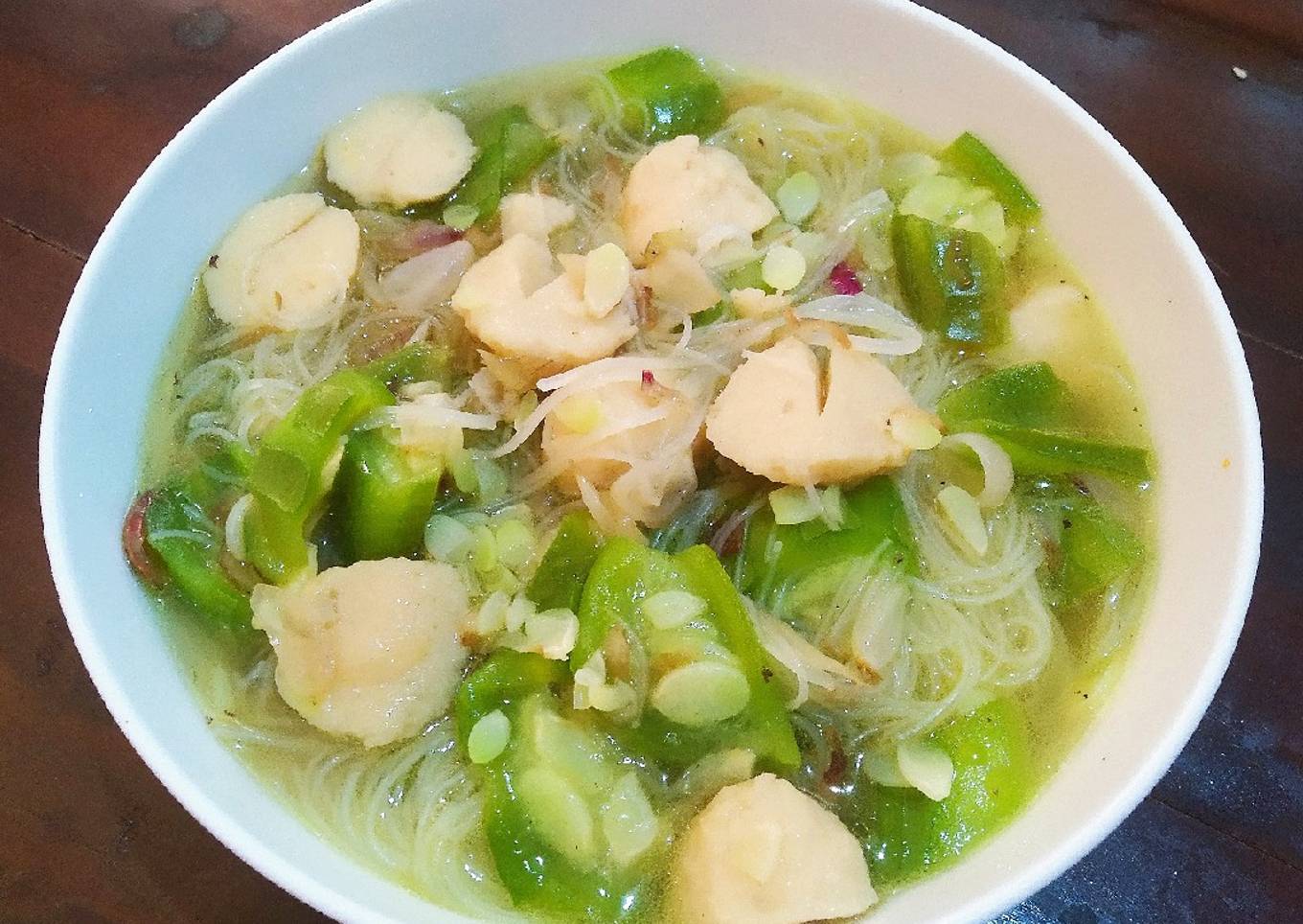 Sayur oyong bakso kuah bening