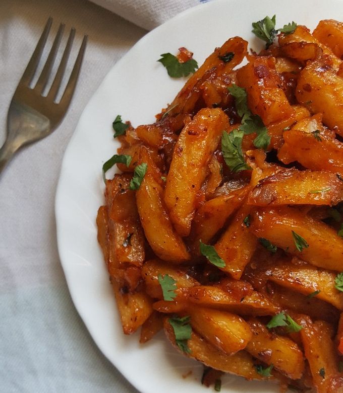 A picture of Kenyan Chips Masala.