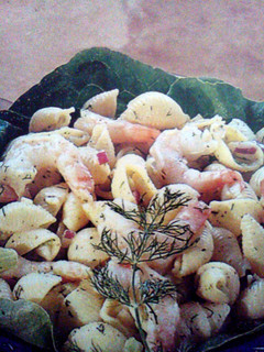 A picture of Shrimp pasta salad.