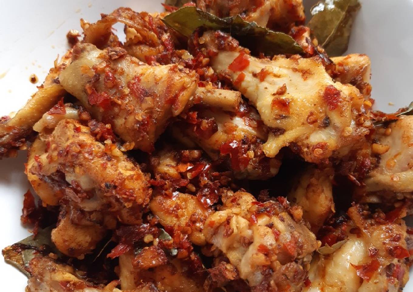 Ayam rica cabe kering tanpa digoreng