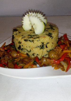 A picture of Dambu/stir fry gizzard.