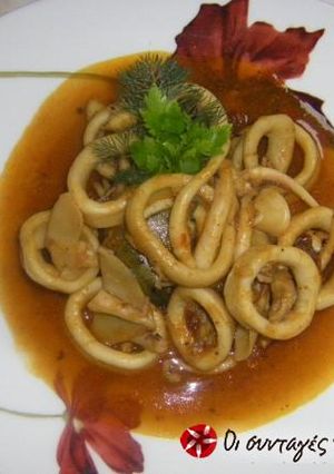A picture of Calamari yahni.
