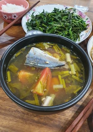 Hình của món Cá nục nấu canh ngót.