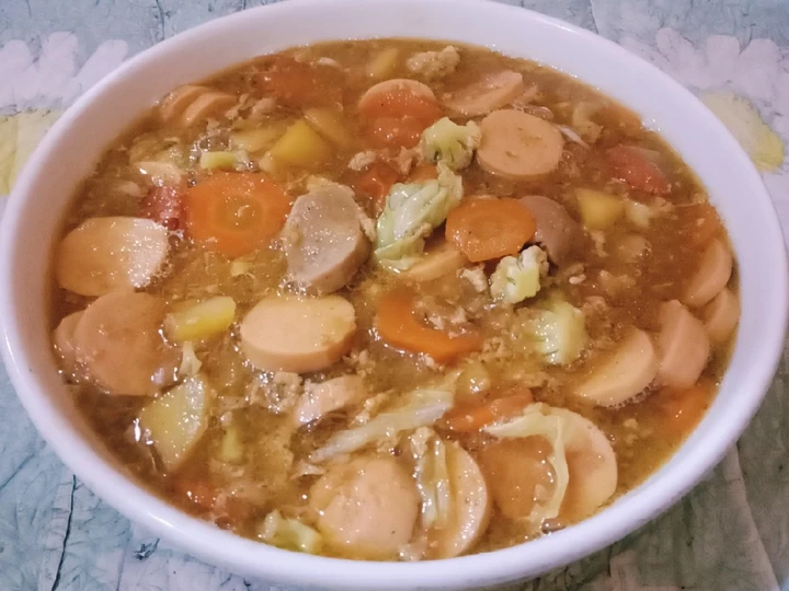 Cara Gampang Membuat Resep CapCay Kuah Bakso Sosis yang Uenak Anti Ribet, Lezat Sekali