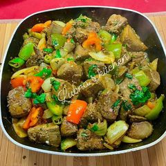 A picture of Lamb Liver and Peppers Stir Fry:.