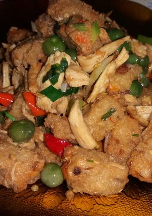 Foto resep Oncom lenca ayam pedas