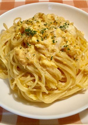 A picture of Pepetama (Egg and Garlic Pasta).