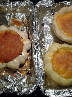 A picture of Stuffed Pattipan Squash.