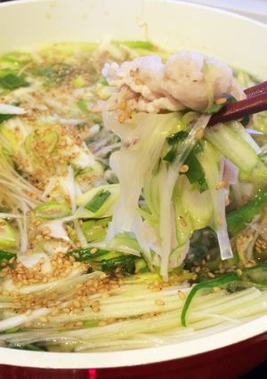 A picture of Negi Shabu Hot Pot (Scallion Shabu-Shabu).