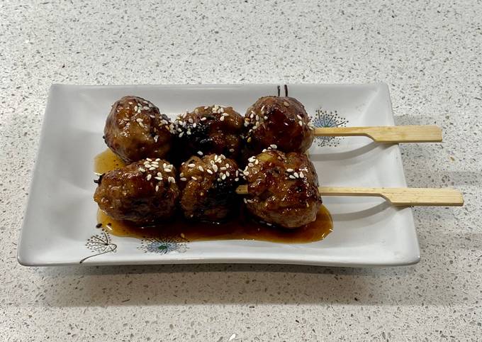 Tsukune (Japanese style turkey meatballs)