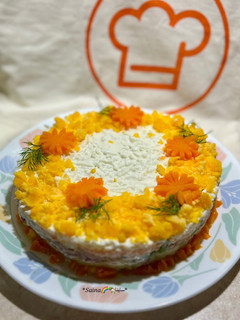 عکسی از دستور سالاد میموزا (میموسا)🇷🇺 Mimosa layered salad
