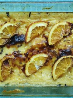 Una foto de Leche asada con naranjas confitadas