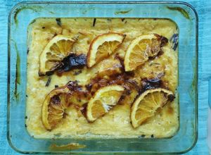 Una foto de Leche asada con naranjas confitadas