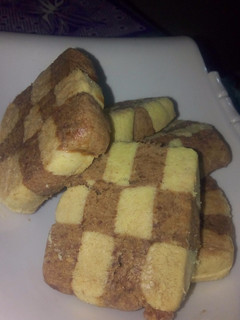 A picture of Checker Board Cookies.