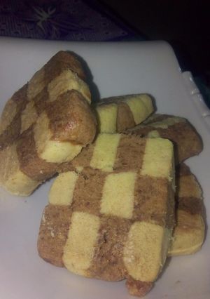 A picture of Checker Board Cookies.