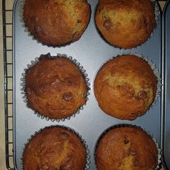 A picture of Easy Banana Muffins with Chocolate Chips.