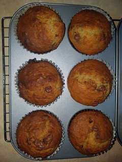 A picture of Easy Banana Muffins with Chocolate Chips.