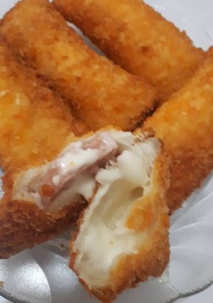 Foto resep Roti cheese ham mayo / american risol KW