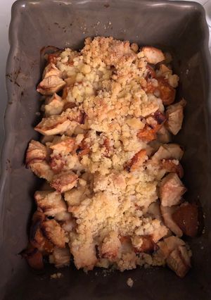 Une photo de Crumble pommes abricots
