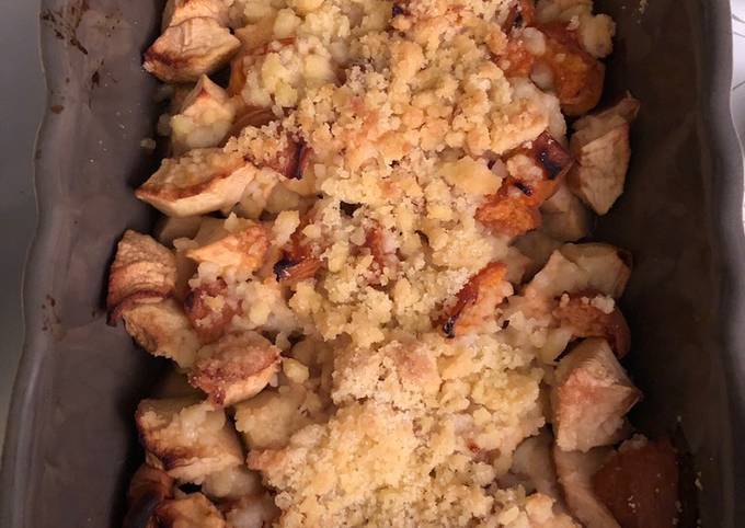 Crumble pommes abricots