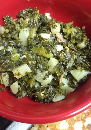 A picture of Kale and Potatoes.