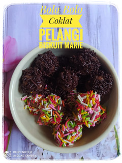 Foto resep Bola Bola Coklat Pelangi Biskuit Marie