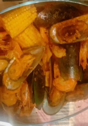 صورة لوصفة روبيان بالصوص الاحمر