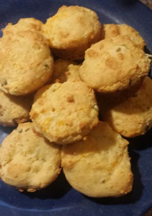 A picture of Jalapeño 2 cheese pancake biscuits.