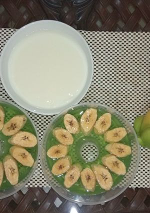 Foto resep Jelly Melon Pisang siram Fla Susu