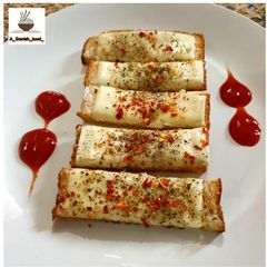 Cheesy bread sticks A picture of Cheesy bread sticks.