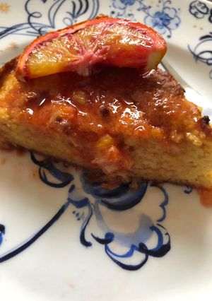 A picture of Blood orange cake - with a vegan option.