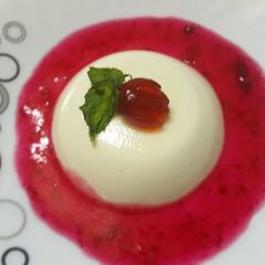 Eggless Strawberry Panna cotta A picture of Eggless Strawberry Panna cotta.