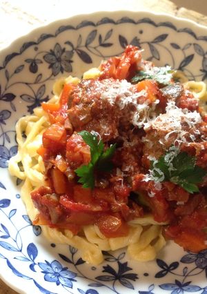 A picture of Spaghetti & Meatballs with Chunky Veggie Tomato Sauce.