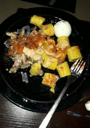 A picture of Boiled plantain orishirishi.