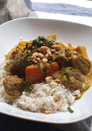 Une photo de Curry de Boeuf potimarron
