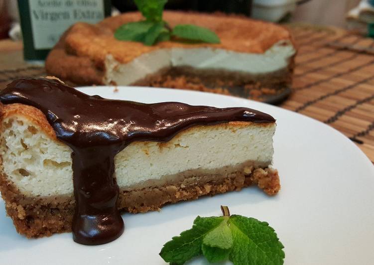 Tarta de requeson  con chocolate