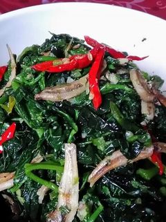 Foto resep Tumis daun singkong teri