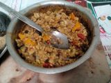 شكشوكة بيض بفلفل الوان وطماطم وبصل وكبدة وقلوب الفراخ 🍜🍱😋