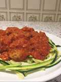 Spaghetti bí ngòi và gà tây viên