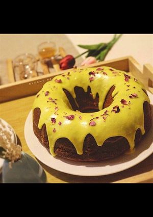 صورة لوصفة كيكة الهيل والزعفران 🌷💛