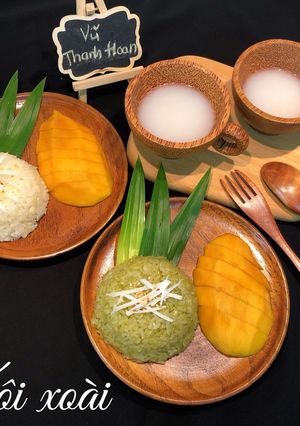Hình của món 🍃 XÔI XOÀI 🥭 (MANGO STICKY RICE).