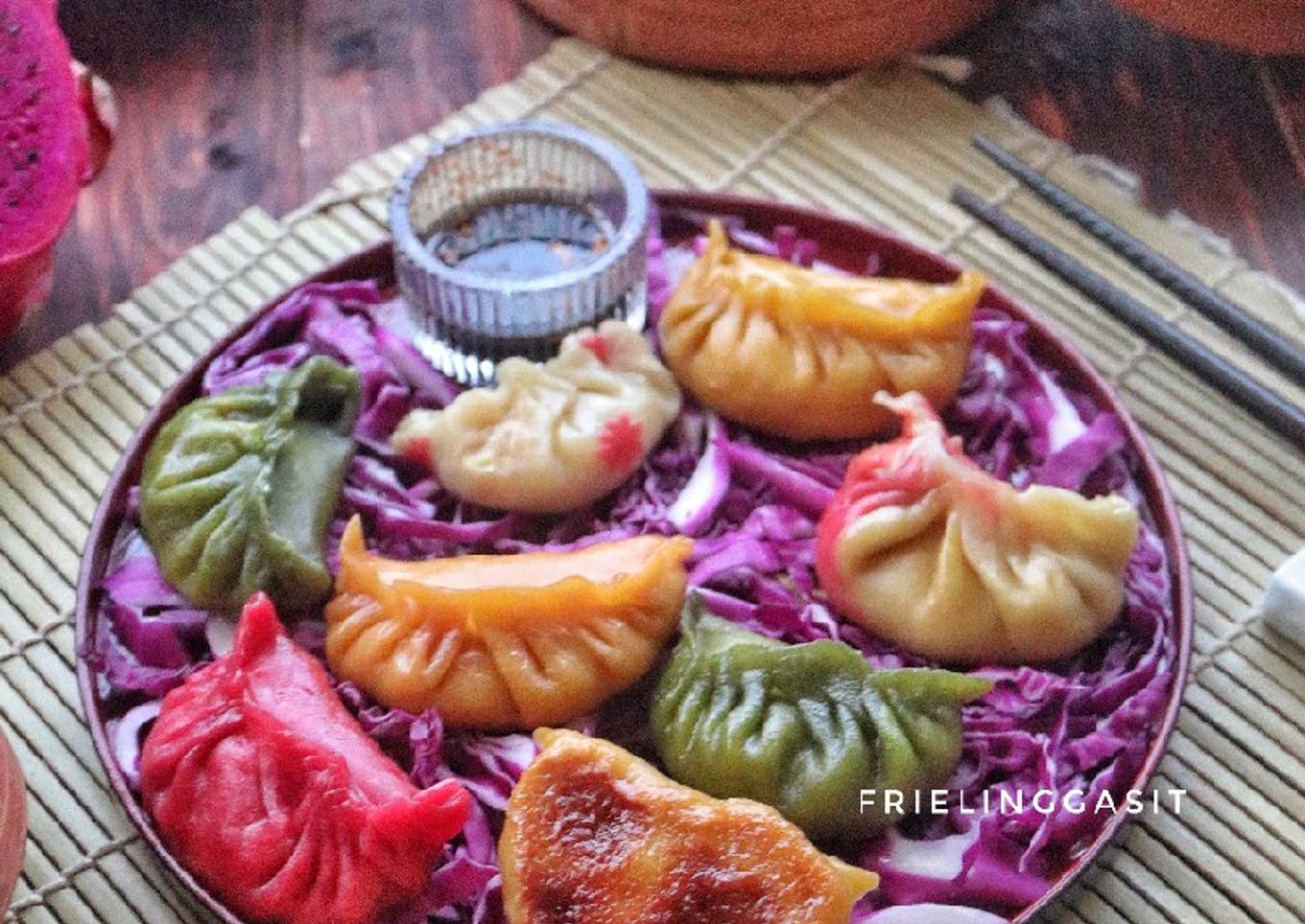 Gyoza dg pewarna dari sayur dan buah