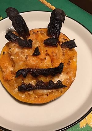 Une photo de Diable de courge au parmesan,oignon de roscoff et tomates séchées