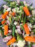 Stir-Fried Pork with Broccoli and Cauliflower