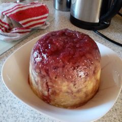 A picture of Summer fruit and ginger steamed pudding.