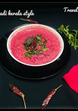 A picture of Kerala style beetroot pachadi / Onam special.