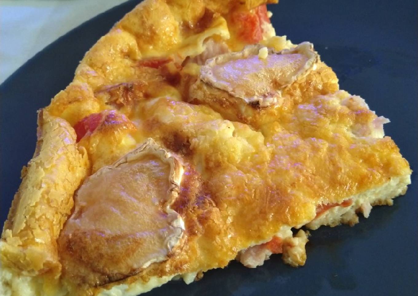 Quiche sans pâte chèvre tomate et jambon