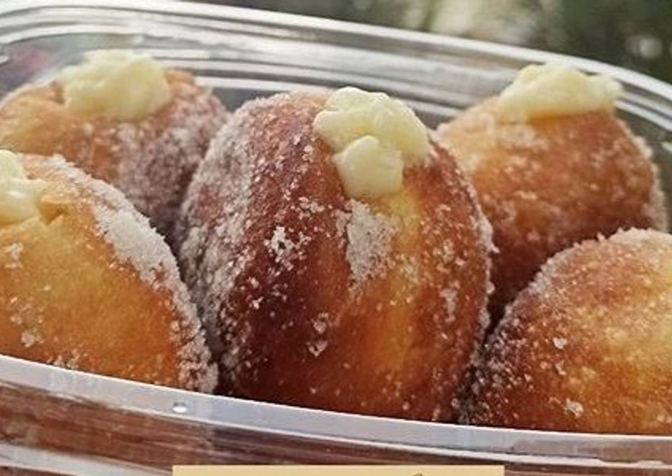 Bombas rellenas con crema pastelera y Nutella