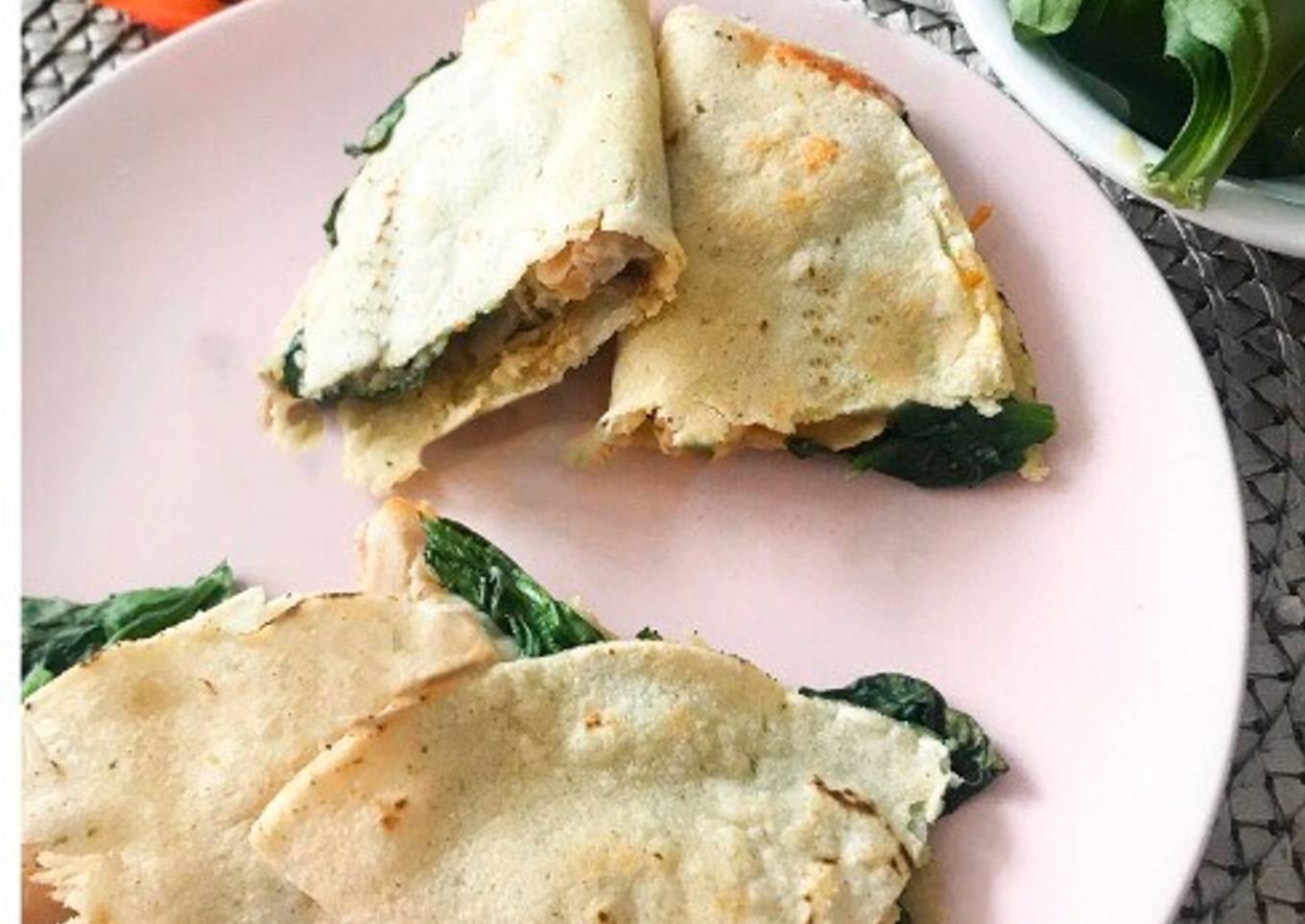 Dobladitas de pollo y espinaca