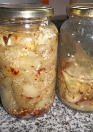 Una foto de Berenjenas al escabeche